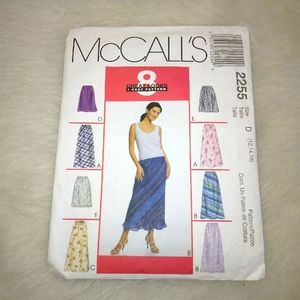 MCCALL'S 2255 Size 12-14-16 Women's Pull On Bias Skirt in 8 Variations